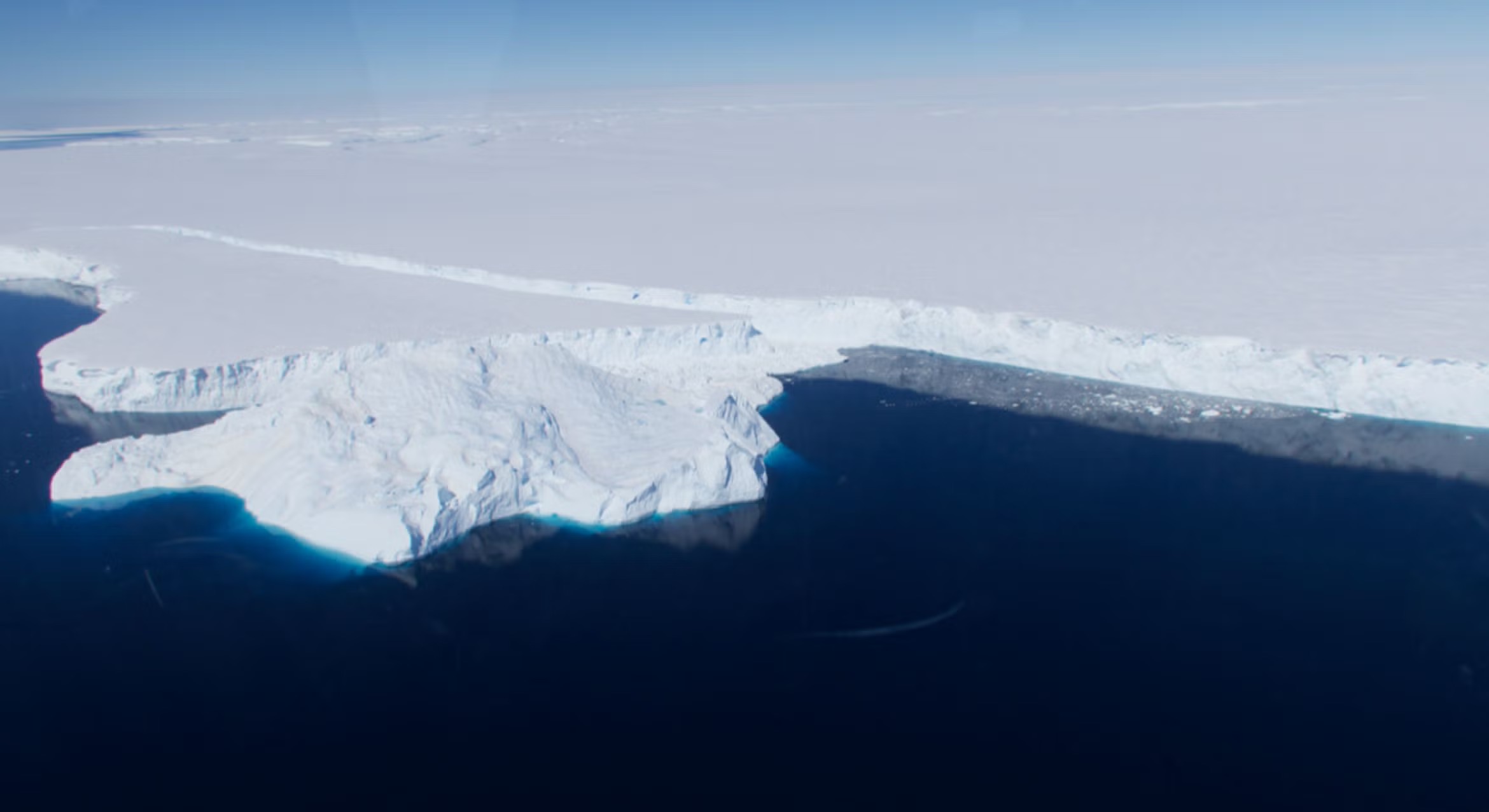 Aerial view of the Totten Ice Shelf in East Antarctica.