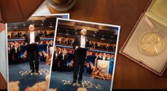 Composite image of pictures of Nobel prize-winning physicists